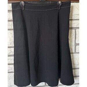 Covington Skirt Women's Size 14 Black Ruffle Midi Zip Up Skirt Plus Size